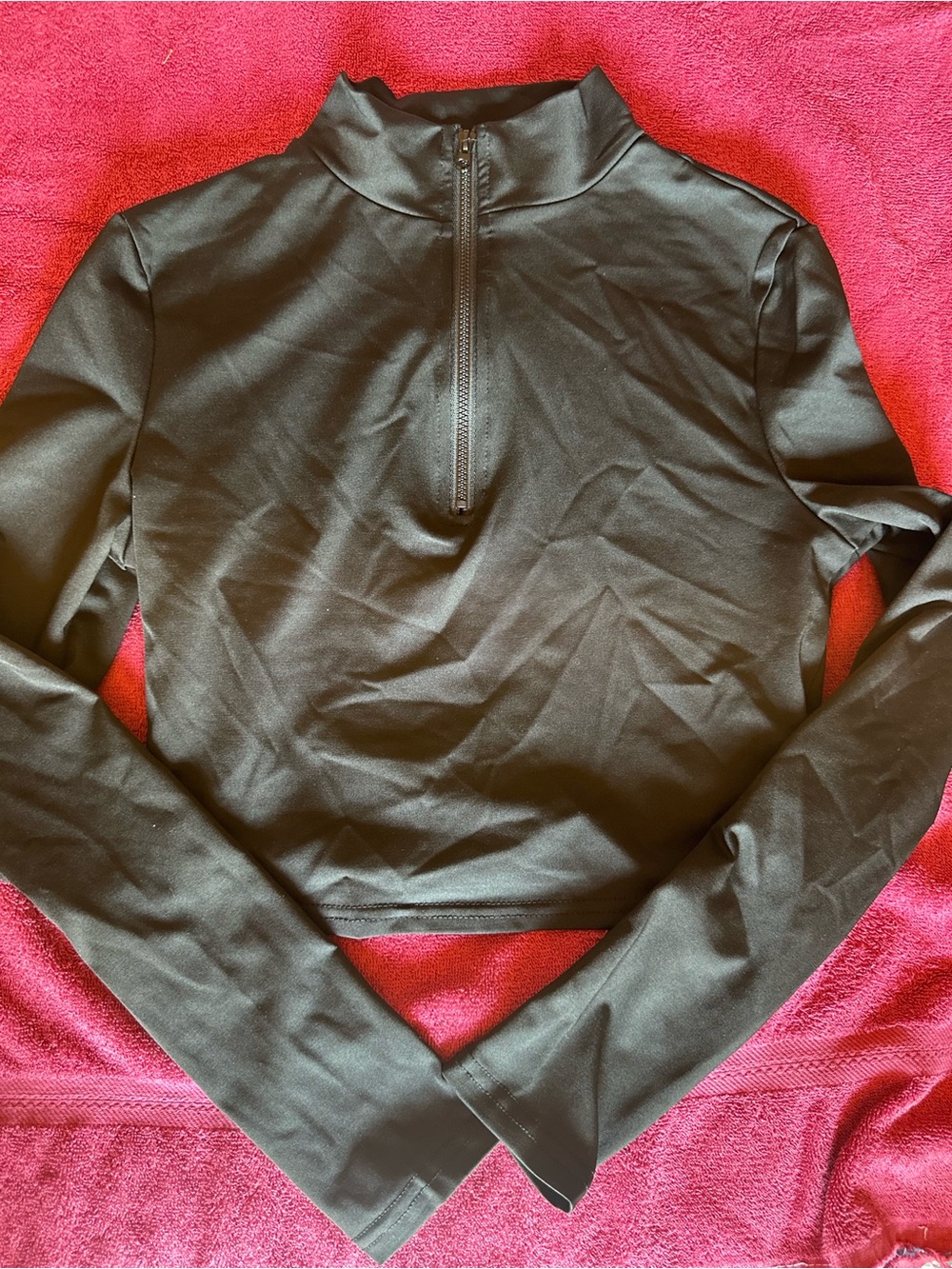 Women's Black Long Sleeve Half-Zip Performance Top